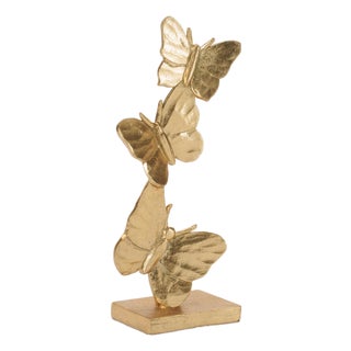 Gold Stacked Butterfly Décor (Set of 2) For Sale