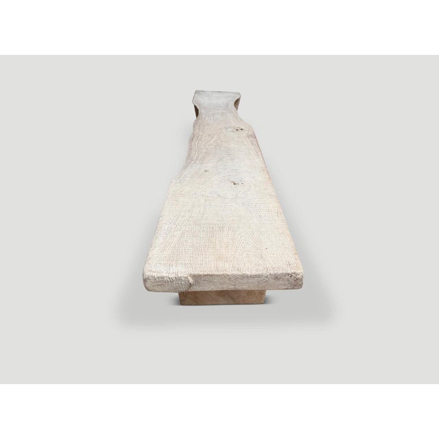 Andrianna Shamaris Impressive Live Edge Teak Wood Long Bench For Sale - Image 18 of 18