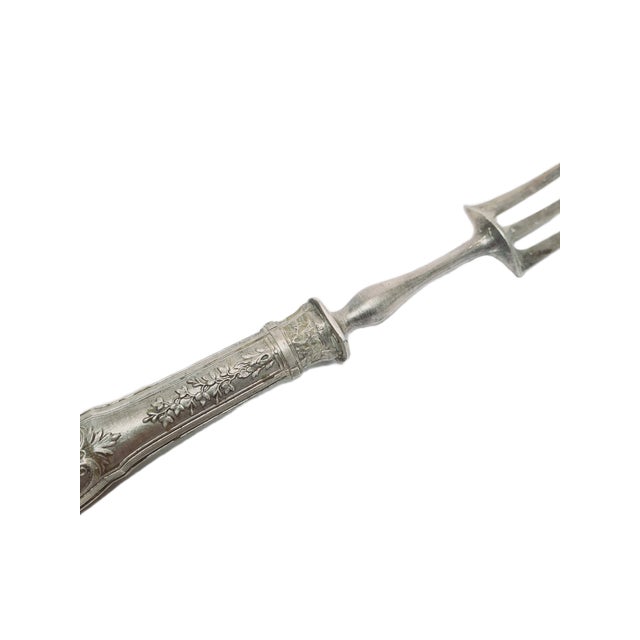 Classicist Silver Roast Fork, France, 1880s For Sale - Image 10 of 14