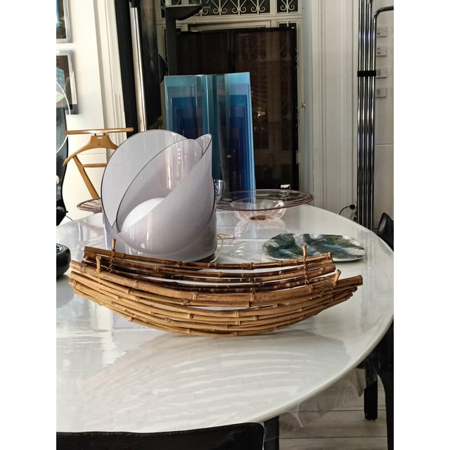 Wood Artistic Centerpiece in Natural Bamboo, Italy, 1960s For Sale - Image 7 of 10