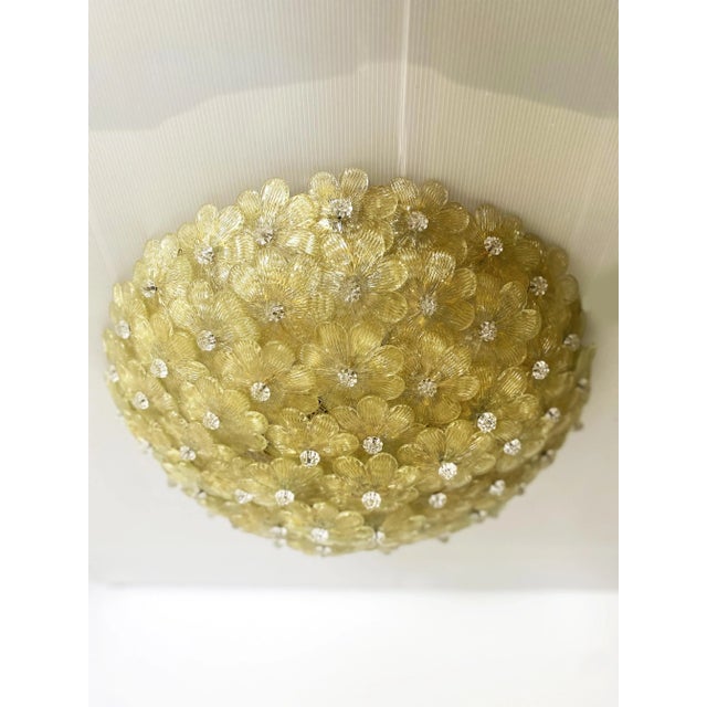Early 21st Century Gold-Flowers Murano Glass Flush Mount For Sale - Image 13 of 13