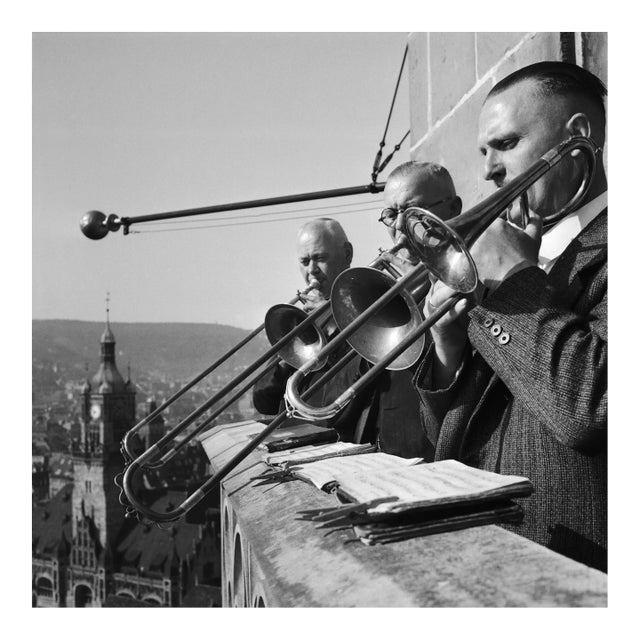 Brass Ensemble at the Belfry of a Church, Stuttgart Germany, 1935 For Sale