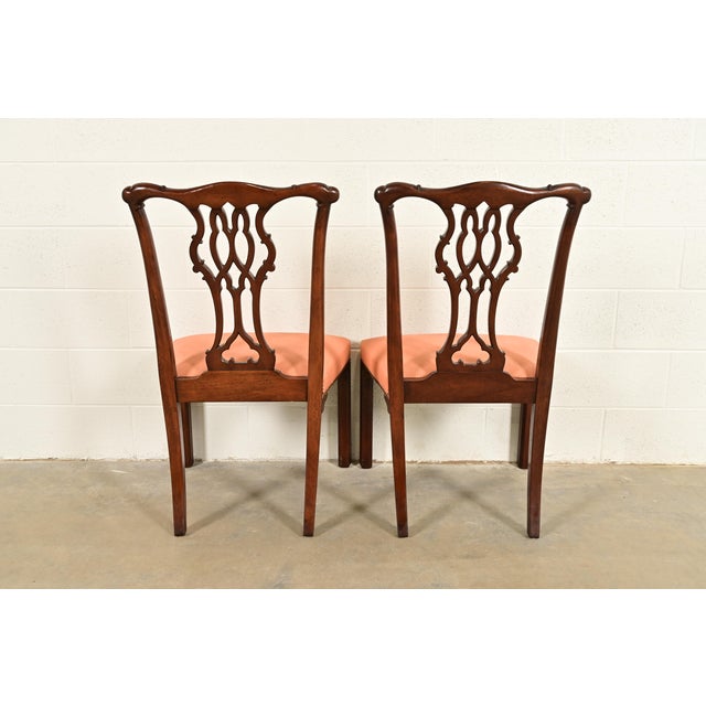 Baker Furniture Georgian Carved Mahogany Side Chairs or Dining Chairs, Pair For Sale - Image 11 of 13