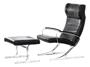 Set of Berlin Lounge Chair with Footstool by Meinhard Gerkan for Walter Knoll, 1970s