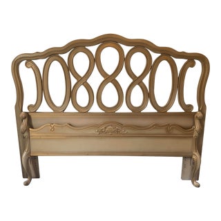 1960s Hollywood Regency Bassett Lasurre Full/Queen Headboard and Footboard - 2 Pieces For Sale