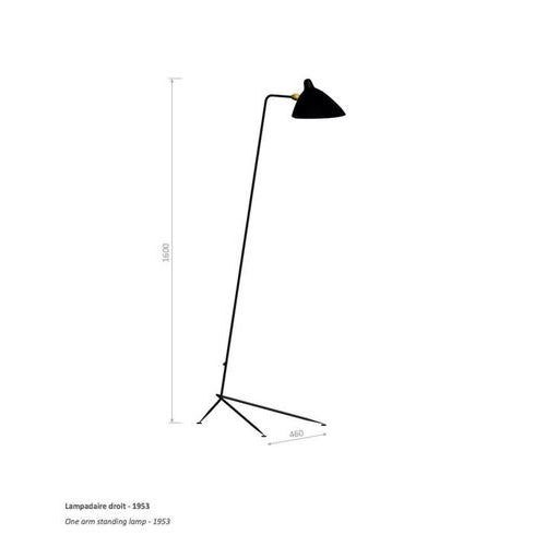 Mid-Century Modern Black One-Arm Standing Lamp by Serge Mouille For Sale - Image 13 of 16