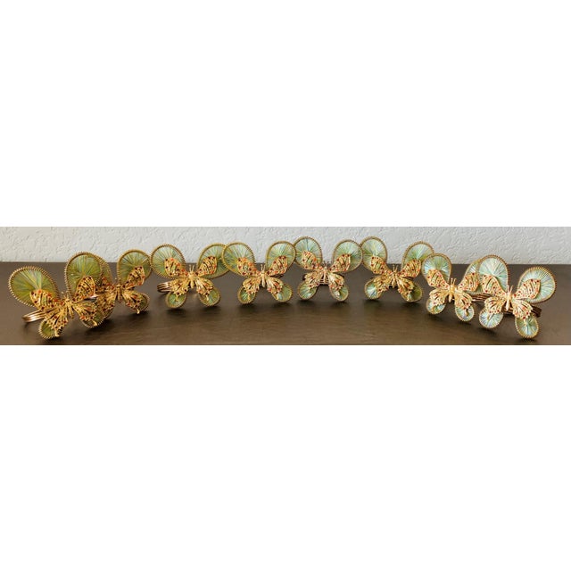 Metal Artfully Chic Late 20th-Century Butterfly-Shaped Napkin Rings - Set of 8 For Sale - Image 7 of 18