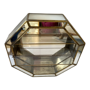 Octagonal Mirrored Wall Shelf Vitrine