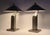 Restored Pair of Formidable Steel Table "Arquitectura" Table Lamps With Original Finials by Sergio Orozco for Brueton For Sale - Image 10 of 12