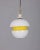 Chandelier with white opal glass lampshade with a yellow central stripe, Italian design, 1970s. Up to 250V (Europe/UK...