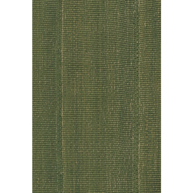 Contemporary Rug & Kilim's Contemporary Rez Kilim Flatweave Rug With Green Striped Design For Sale - Image 3 of 10
