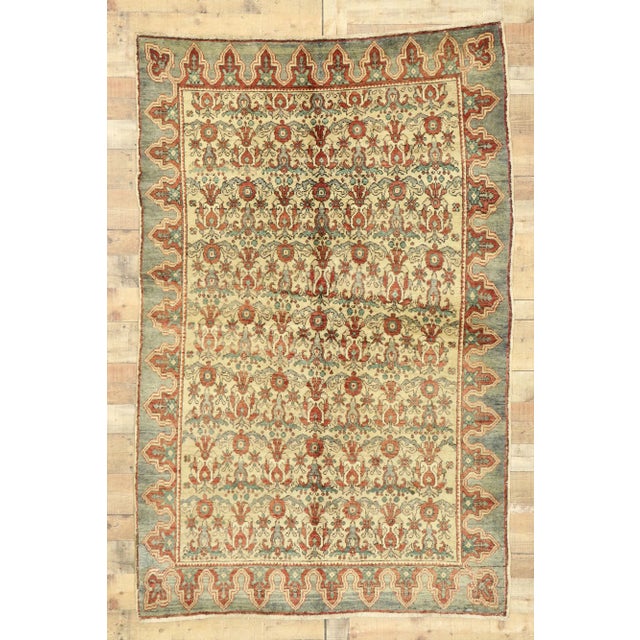Beige Vintage Turkish Oushak Rug - 05'00 X 07'07 For Sale - Image 8 of 10