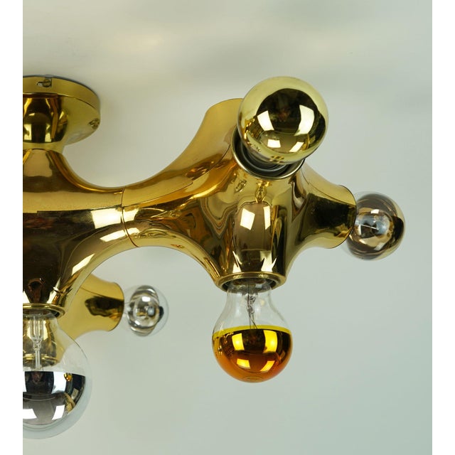 Gold Space Age Sputnik Gemini Ceiling Light in Gold-Colored Plastic from Cosack Leuchten, 1970s For Sale - Image 8 of 18