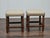 Brown Pair of English 19th Century Hardwood Bobbin Stools with Linen Upholstery For Sale - Image 8 of 11