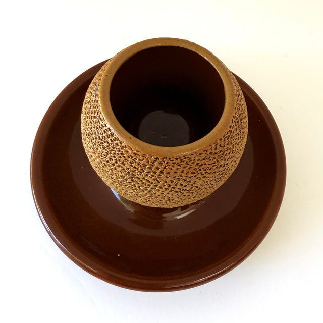 Antique English Match Striker / Match Holder – Brown Glazed Stoneware – Early 20th Century For Sale - Image 4 of 5