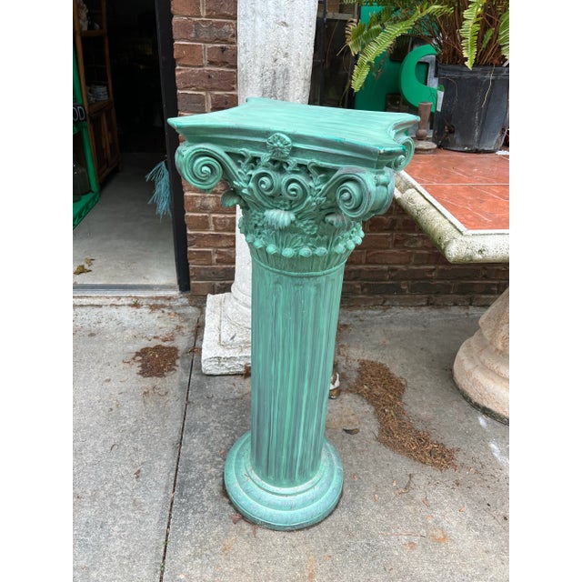 1970s 1970s Green Faux Concrete Pillar For Sale - Image 5 of 5