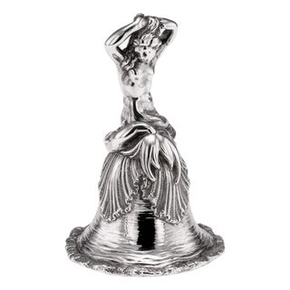 Antique Victorian Silver Desk or Dinner Bell, 1886 For Sale