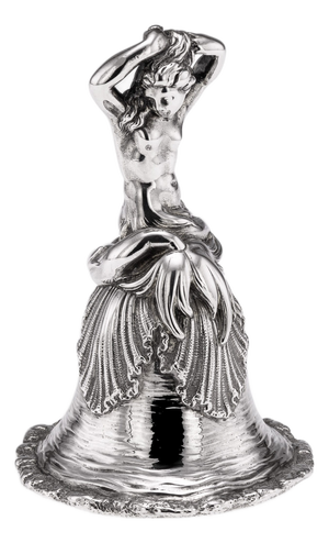 Antique Victorian Silver Desk or Dinner Bell, 1886