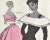WOW! RARE IMAGE! This is a matted mid-century design by Christian Dior. It appeared in a 1953 haute couture French...