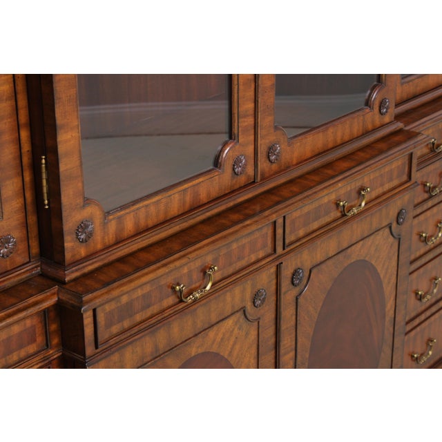 Maitland Smith Monumental 6 Door Mahogany Breakfront For Sale - Image 12 of 18