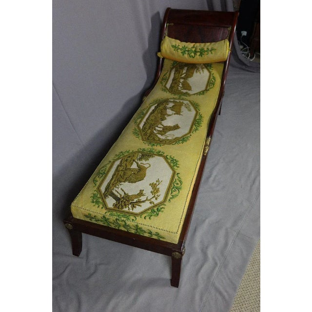 Maroon Antique Empire Style Chaise Lounge For Sale - Image 8 of 13