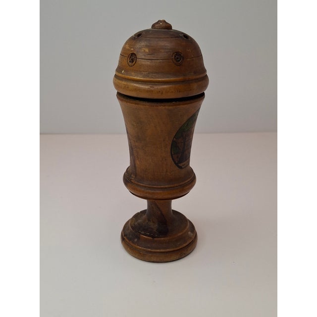 This is a superb example of "Old Bezalel" craftsmanship from the 1920s. Hand-turned from aged Galilee olive wood, this...