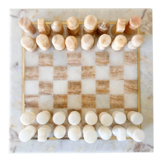 10x10 Vintage Marble Chess Board For Sale