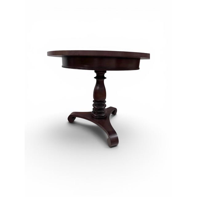 Traditional 1990s Baker Furniture Empire Mahogany Pedestal Tea Table or Center Table For Sale - Image 3 of 11