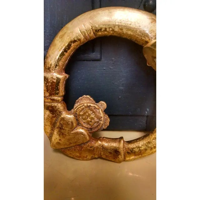 Traditional Brass Irish Claddagh Door Knocker For Sale - Image 3 of 6