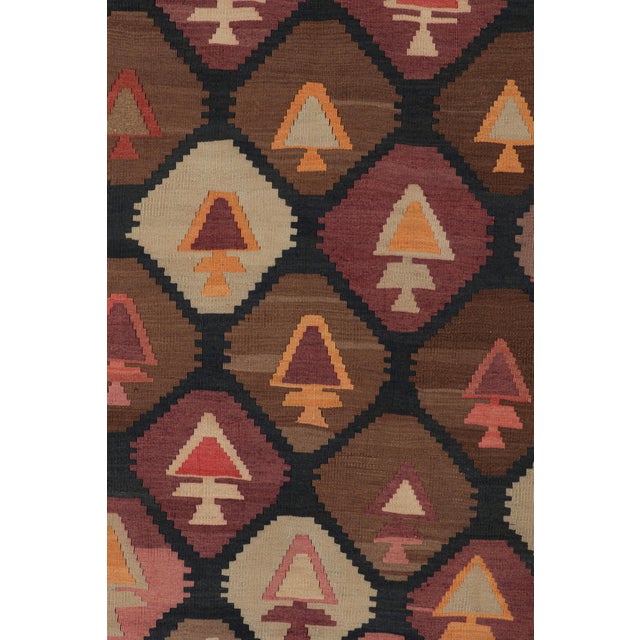 Traditional Vintage Persian Kilim in Red, Black and Brown Geometric Patterns by Rug & Kilim For Sale - Image 3 of 7