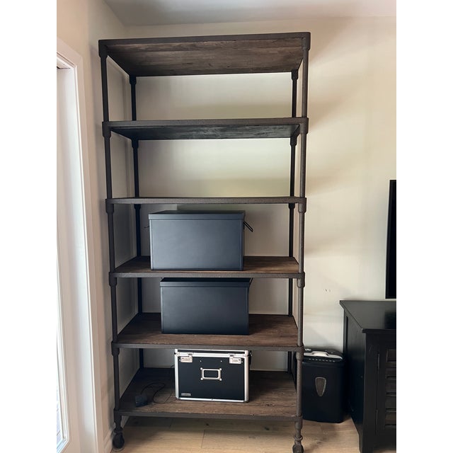DUTCH INDUSTRIAL SINGLE SHELVING ITEM #: 61460004 NATL SIZE: 40¼"W x 18¼"D x 84"H FINISH: Reclaimed Natural Elm & Rust Metal