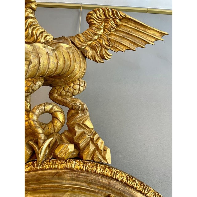 Antique English Regency Gilt Convex Mirror, 1810 For Sale - Image 11 of 18