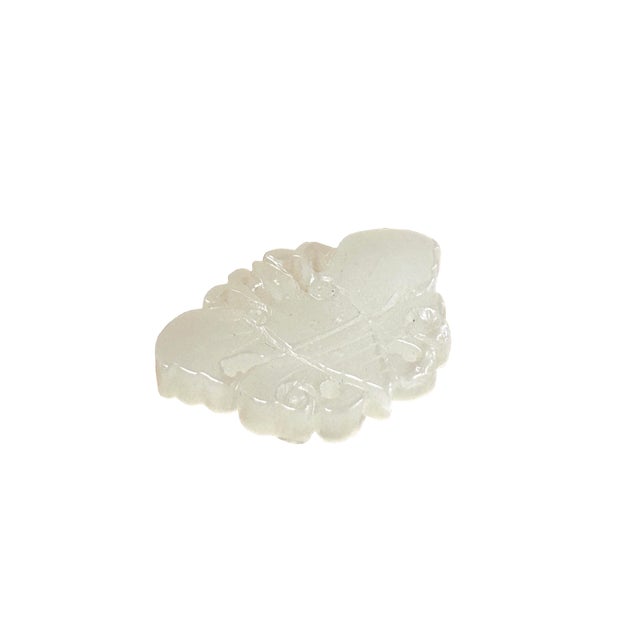Chinese White Stone Carved Butterfly Shape Pendant Display Art For Sale In San Francisco - Image 6 of 8