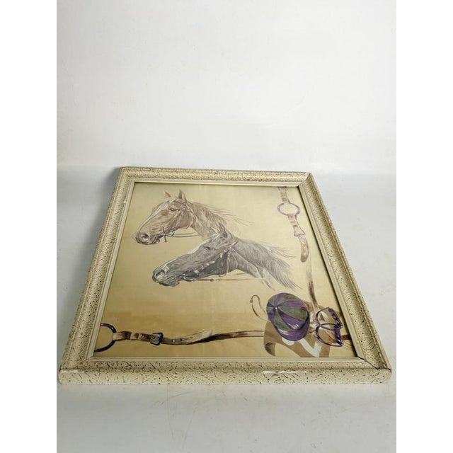 1970s Silk Painting of Horses, France, 1970s For Sale - Image 5 of 10
