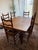 English Mid 19th Century Oak Dining Table + Set of 6 Chairs For Sale - Image 3 of 3