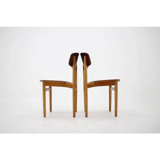 Wood Oak and Teak Model 122 Dining Chairs by Børge Mogensen for Søborg Møbelfabric, 1960s, Set of 6 For Sale - Image 7 of 10