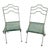 Vintage 1960’s French Green Iron Bistro Folding Garden Chairs - A Pair For Sale