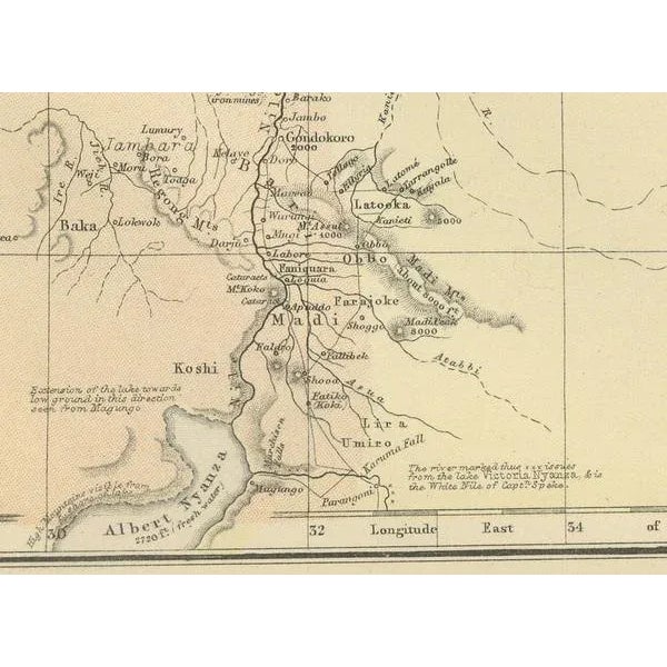 Late 19th Century Antique Map of Egypt, Nubia and Abyssinia, 1882 For Sale - Image 5 of 7
