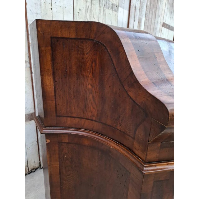 Antique Baroque Revival Walnut Secretaire with Curved Drawers and Fall-Front Desk For Sale - Image 16 of 18