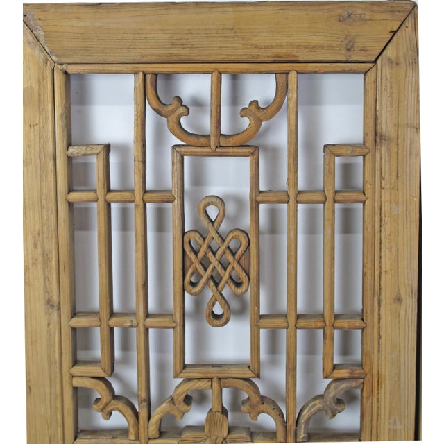 Antique 1900s Chinese Wood Screen Panels - a Pair For Sale - Image 4 of 9