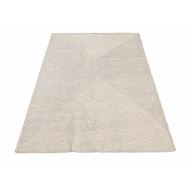Rh Ellipse Wool Rug – 10' × 14' Cream | Hand-Knotted | Sculptural High-Low Texture For Sale - Image 18 of 18