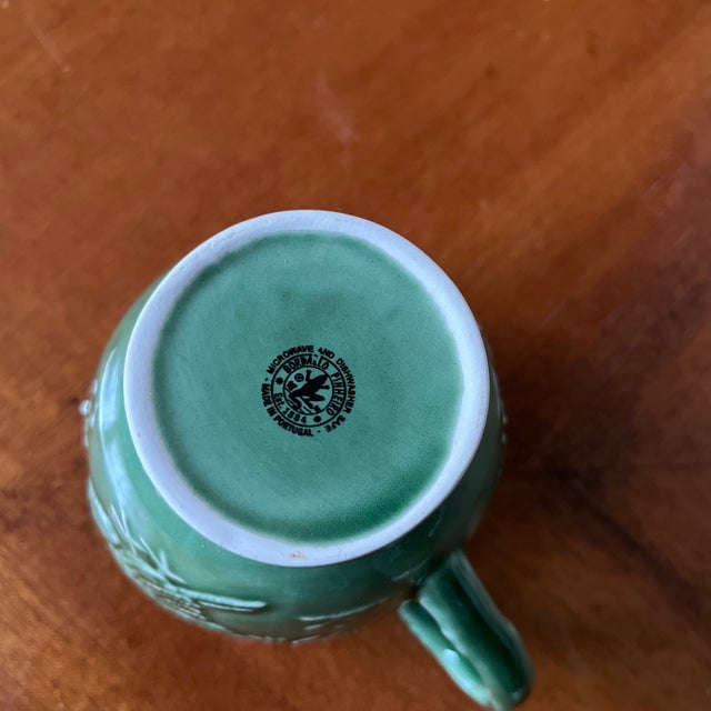 Green Vintage Majolica Turkey Mugs by Bordallo Pinheiro Set of Four For Sale - Image 8 of 10