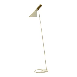 Gold and White Floor Lamp by Arne Jacobson for Louis Poulsen For Sale