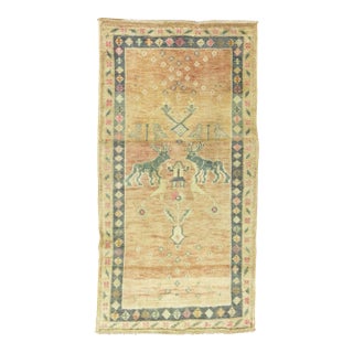 Vintage Turkish Deer Rug, 2'5'' X 4'6'' For Sale