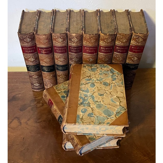 Antique 19th Century Leather Bindings - Books by Sir Edward Bulwer Lytton - 11 Volumes For Sale In New York - Image 6 of 11