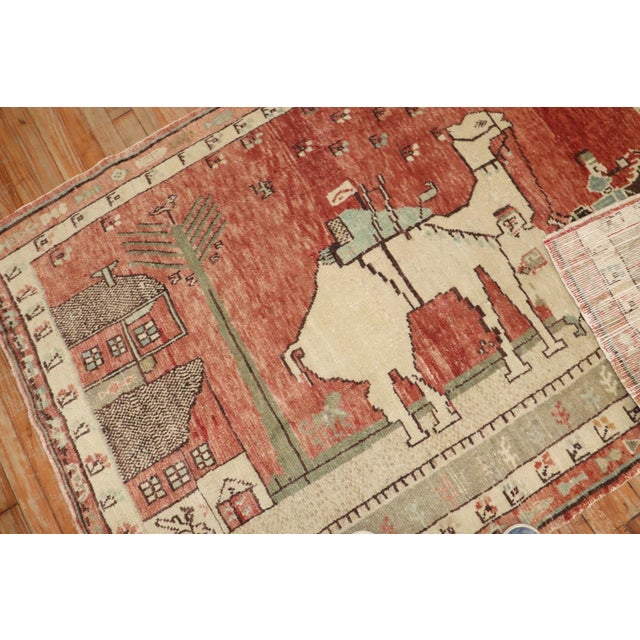 Turkish Konya Pictorial Rug no. j3600 For Sale - Image 4 of 5