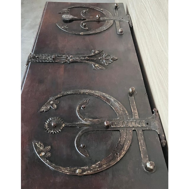 Brown 19th Century Italian Carved Cassone Trunk with Original Hardware, 1890s For Sale - Image 8 of 18