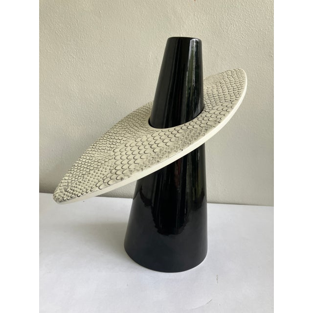 This is a fabulous two-piece ceramic vase designed by Alessandro Mendini for Superego Editions, 4 Mani Collection and...