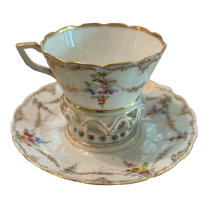 Antique Karl Richard Klemm Dresden Trembleuse Chocolate Cup & Saucer
