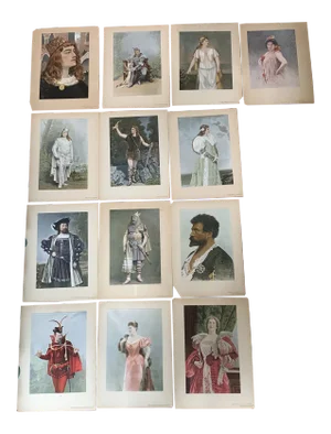 Late 19th Century Portraits of Opera Performers Original Prints - Set of 13
